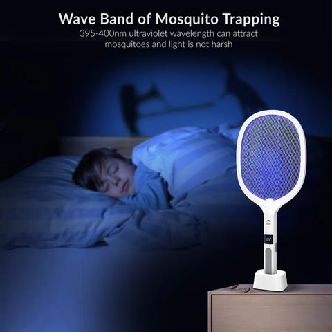 Electric Bug Zapper, Instant Fly Swatter Rechargeable Racket for Indoor and Outdoor