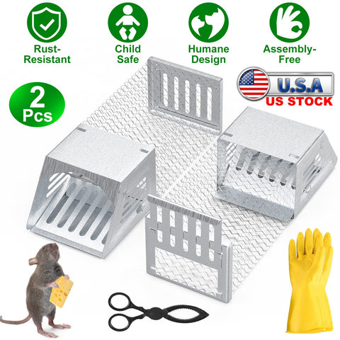 Rat Mouse Trap Cage 2Pcs Humane No Assembly