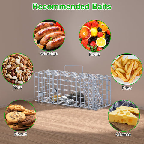 Rodent Rat Mouse Trap Cage 2Pcs Foldable Humane