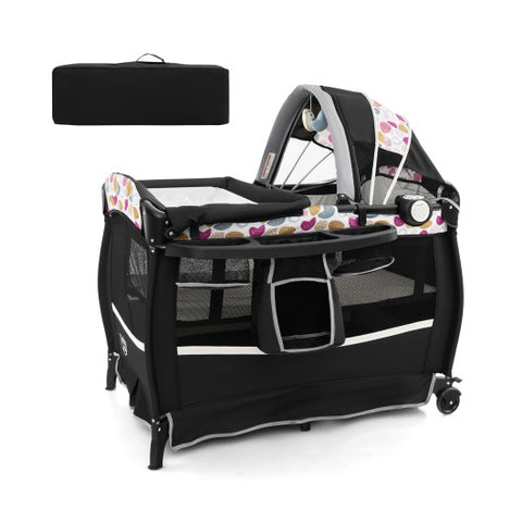 4 in 1 Pack and Play - Portable Baby Nursery Center with Bassinet, Purple