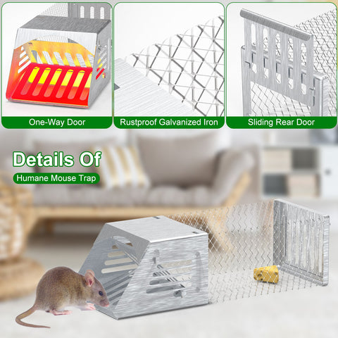 Rat Mouse Trap Cage 2Pcs Humane No Assembly