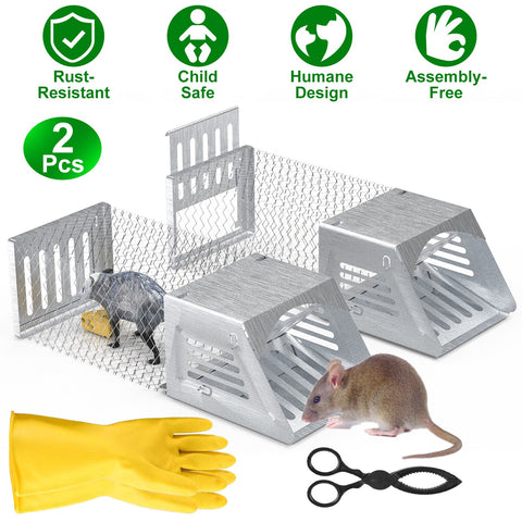 Rat Mouse Trap Cage 2Pcs Humane No Assembly