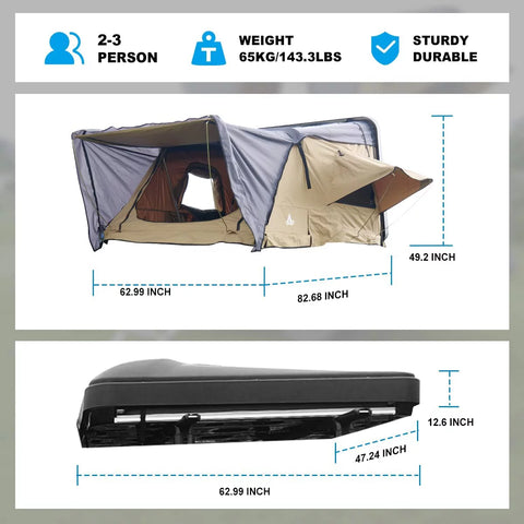 Universal Hardshell Roof Top Tent Outdoor Camping Rooftop Tent Waterproof