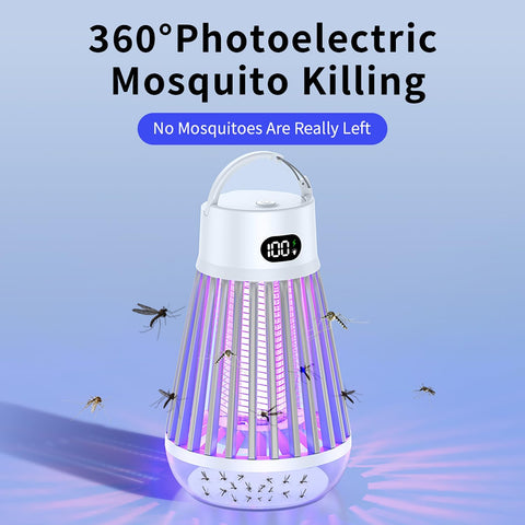 Rechargeable Insect Zapper - Portable Cordless Mosquito Killer Lamp with Hook for Hanging