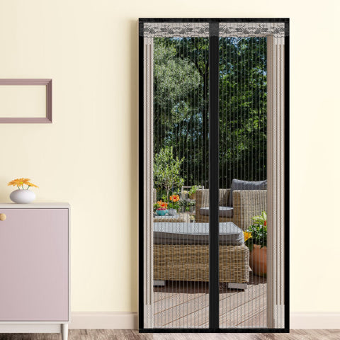 Magnetic Mesh Curtain Hands-free Fly Mesh Door Curtain 39x82” Self-adhesive Door Screen Anti Mosquito Bugs
