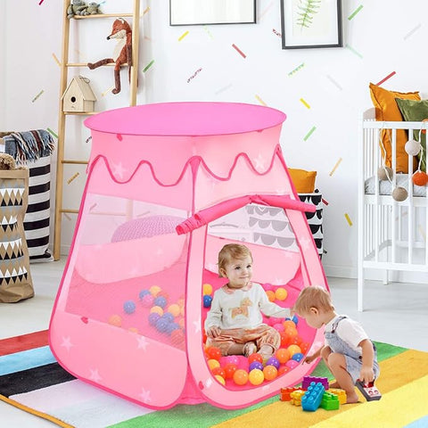 Portable Play Tent - Pink Baby/Toddler Play House Tent with 100 Balls