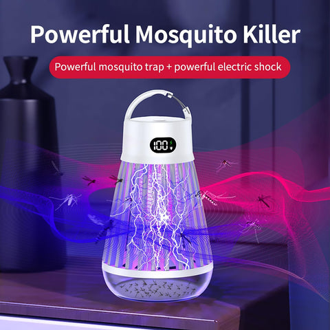 Rechargeable Insect Zapper - Portable Cordless Mosquito Killer Lamp with Hook for Hanging
