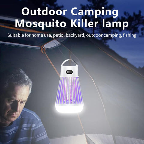 Rechargeable Insect Zapper - Portable Cordless Mosquito Killer Lamp with Hook for Hanging