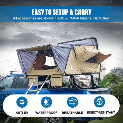 Universal Hardshell Roof Top Tent Outdoor Camping Rooftop Tent Waterproof