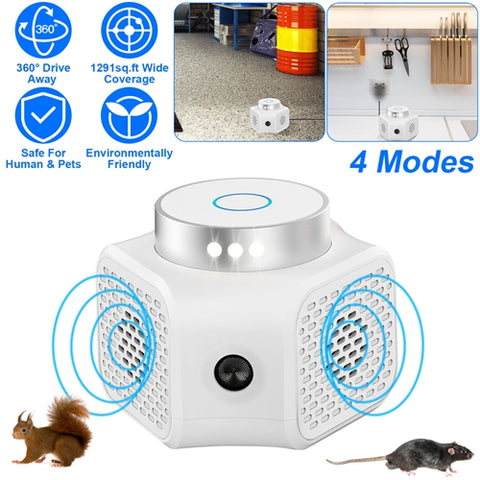 Ultrasonic Rodent Repeller - 360 Degree Electronic Plug-in Mouse Control for Indoor Use