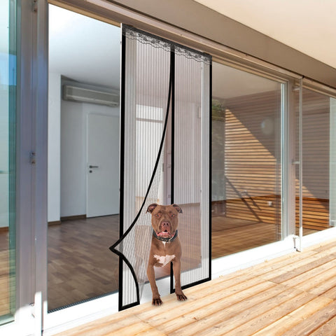 Magnetic Mesh Curtain Hands-free Fly Mesh Door Curtain 39x82” Self-adhesive Door Screen Anti Mosquito Bugs