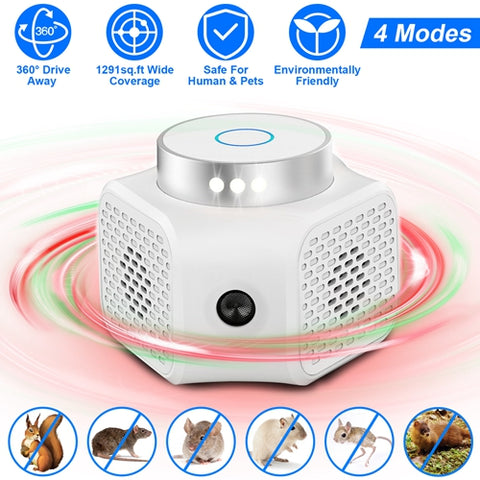 Ultrasonic Rodent Repeller - 360 Degree Electronic Plug-in Mouse Control for Indoor Use
