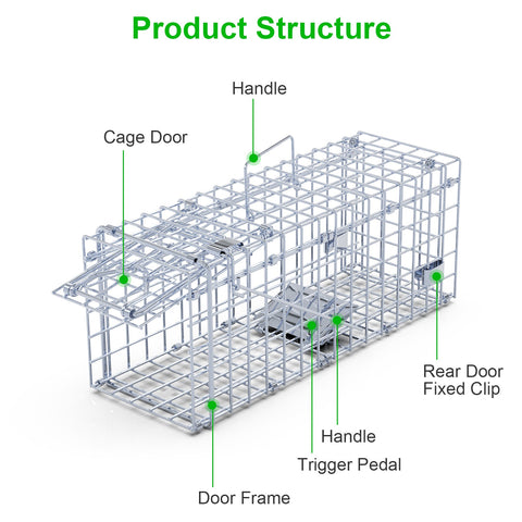 Rodent Rat Mouse Trap Cage 2Pcs Foldable Humane