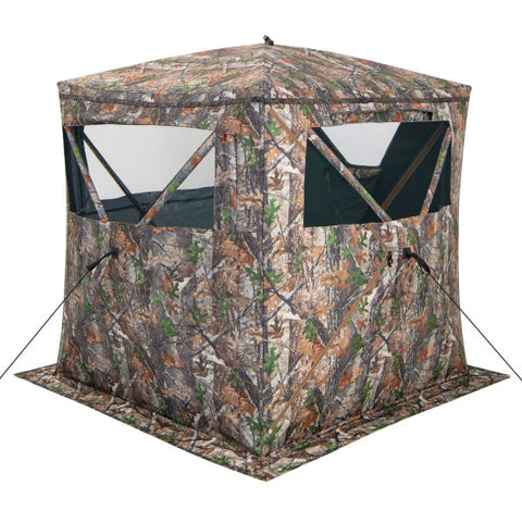 Pop Up Ground Tent - 2-3 Person Hunting Blind Portable Tent with Carry Bag and Storage Pocket