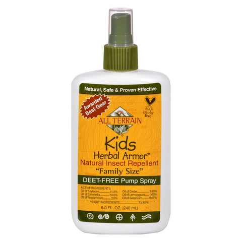 Natural Bug Spray for Kids - All Terrain Herbal Armor Family Size, 8 Oz