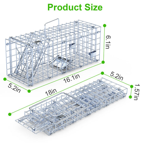Rodent Rat Mouse Trap Cage 2Pcs Foldable Humane