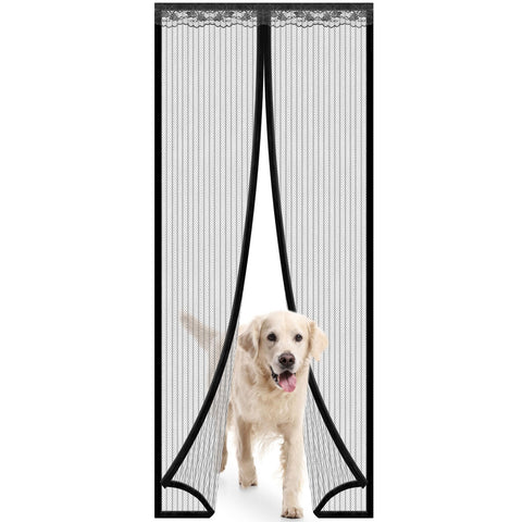 Magnetic Mesh Curtain Hands-free Fly Mesh Door Curtain 39x82” Self-adhesive Door Screen Anti Mosquito Bugs