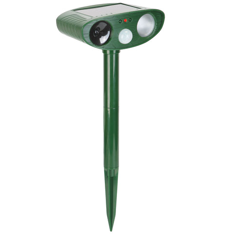 Solar Ultrasonic Animal Repeller PIR Sensor with Flashing Light