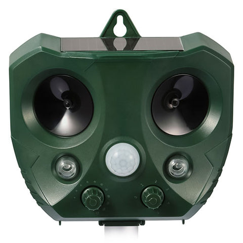 Solar Ultrasonic Animal Repeller - Solar Powered Motion Activated Repellent by iMountek