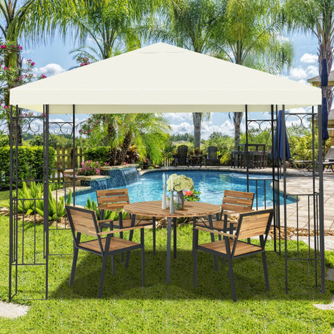 10 X 10 Feet 2-Tier Vented Metal Canopy with Mosquito Netting