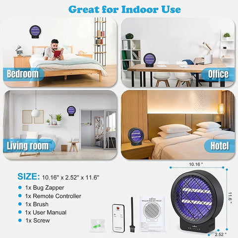 Electric Fly Bug Zapper - Mosquito Insect Killer with LED Light & Remote Control