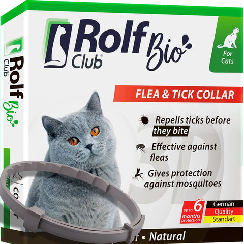 Natural Flea Collar for Cats - 6 Months Control, Essential Oil Repellent (1 Pack)