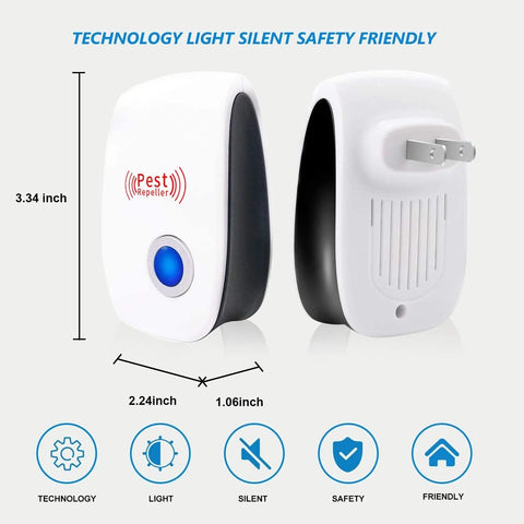 Ultrasonic Pest Repeller - 6-Pack Electronic Plug-in for Indoor Pest Control
