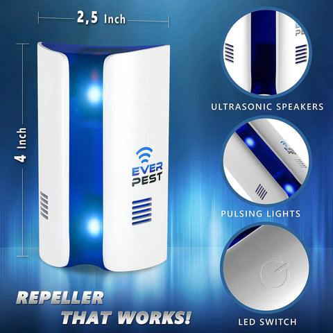 Ultrasonic Plug-in Pest Repeller - Electronic Insect Control Defender (1-Pack)