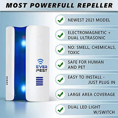 Ultrasonic Plug-in Pest Repeller - Electronic Insect Control Defender (1-Pack)