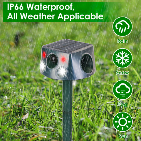 LakeForest Solar Ultrasonic Animal Repeller – 3 Modes Motion Sensor & Vibration