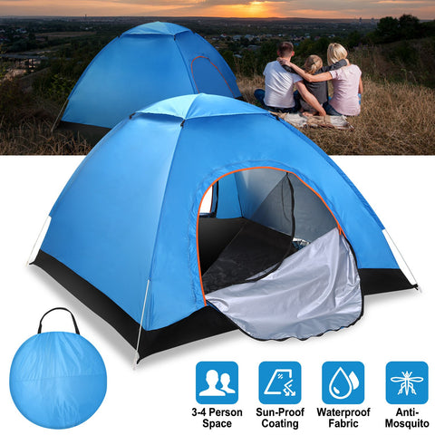 iMounTEK 4-Person Pop Up Tent – Instant Setup Waterproof (Blue)