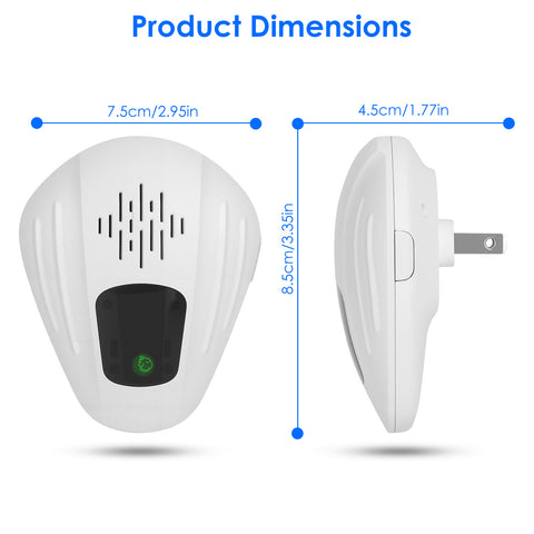 2 Pack Pest Control Device for Mosquitoes Cockroaches Rats Plug In Ultrasonic Insect Repellent Indoor for Bedroom Garage Warehouse Office