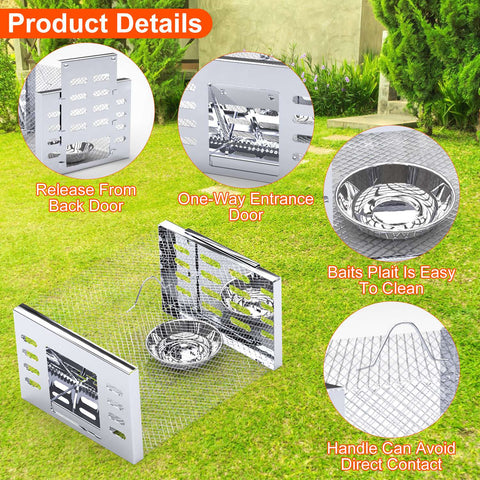 iMounTEK 2-Pack Humane Rat Trap Cage – Automatic Continuous Catch & Release