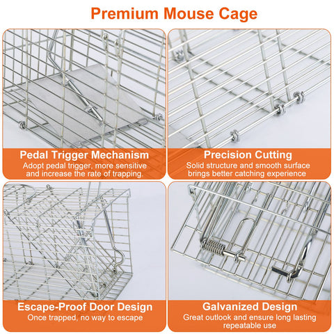 iMounTEK Foldable Rat Trap Cage – Galvanized Iron with L-Shaped Rod