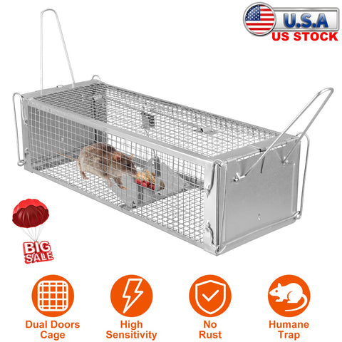 iMounTEK Dual Door Rat Trap Cage – Dense Mesh Zinc Plated