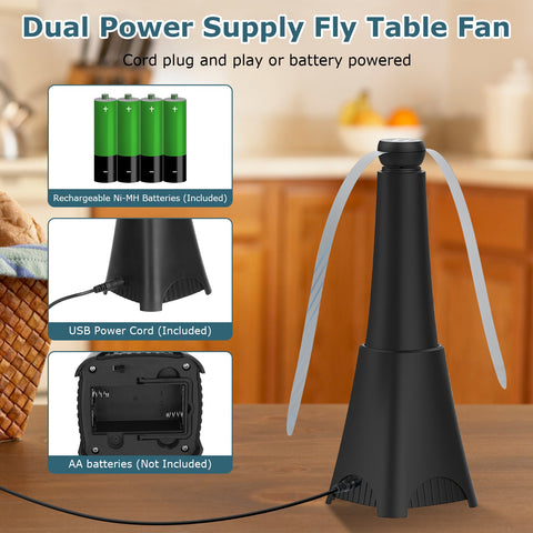 Repellent Trap Fly Fan Rechargeable Battery 2 Reflective