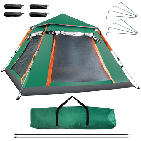 LakeForest 4-5 Person Camping Tent – Waterproof with Mosquito Nets (Green)