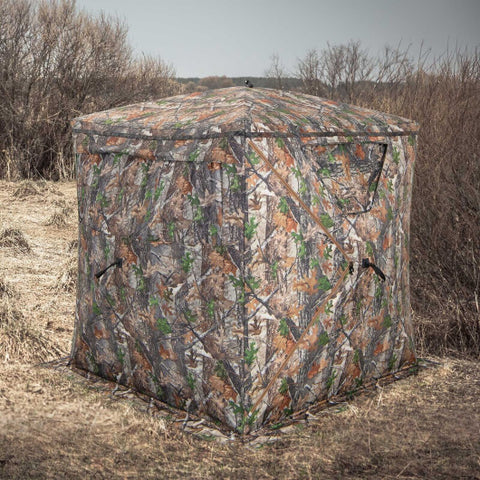 Pop Up Ground Tent - 2-3 Person Hunting Blind Portable Tent with Carry Bag and Storage Pocket