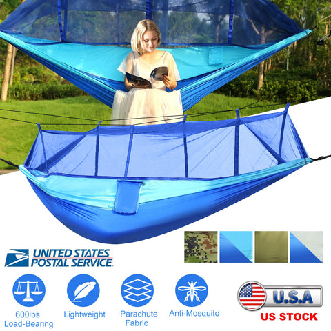 iMounTEK 2-Person Hammock with Mosquito Net – 600lbs (Camouflage)