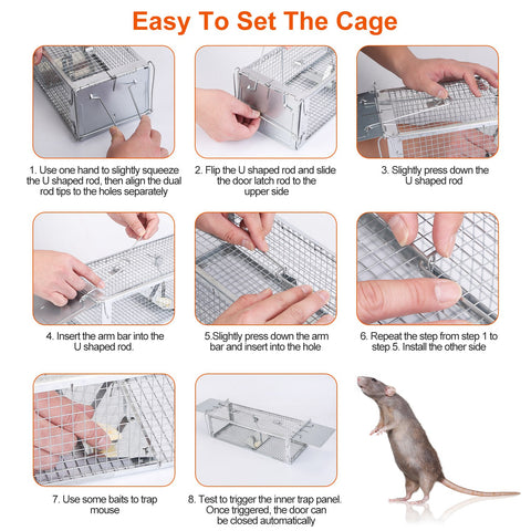 iMounTEK Dual Door Rat Trap Cage – Dense Mesh Zinc Plated