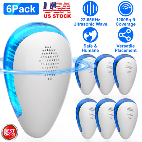 iMounTEK 6-Pack Ultrasonic Pest Repeller – Indoor Plug-In White