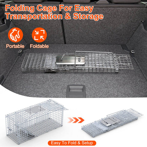 iMounTEK 25.6" Heavy Duty Humane Animal Trap – Folding Catch & Release
