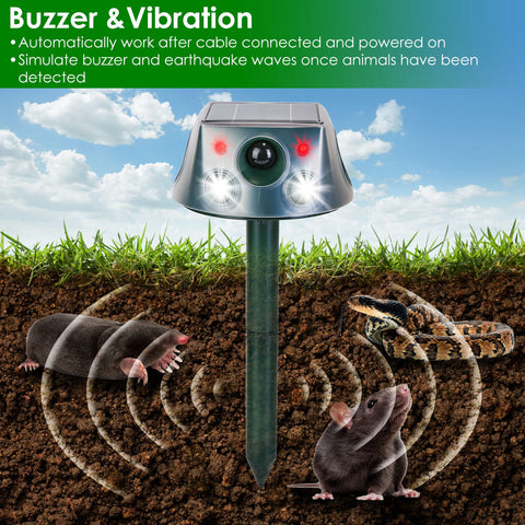 LakeForest Solar Ultrasonic Animal Repeller – 3 Modes Motion Sensor & Vibration