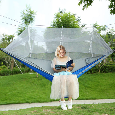 iMounTEK 2-Person Hammock with Mosquito Net – 600lbs (Grey)