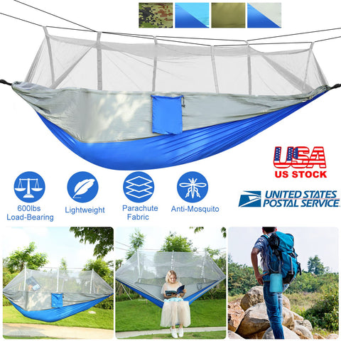 iMounTEK 2-Person Hammock with Mosquito Net – 600lbs (Grey)