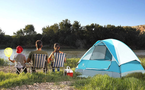 3/4 Person Camping Dome Tent with Carry Bag, Lightweight Waterproof Portable Backpacking Tent for Outdoor Camping/Hiking