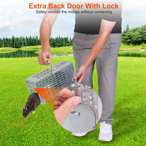 iMounTEK Humane Live Mouse Trap – Metal Cage Single Door Continuous Capture