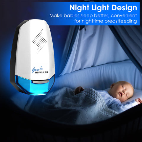 iMounTEK 2-Pack Ultrasonic Pest Repeller with Night Light – White