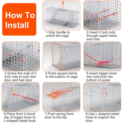 iMounTEK 25.6" Heavy Duty Humane Animal Trap – Folding Catch & Release
