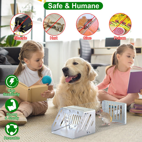 iMounTEK Automatic Continuous Rat Trap – Single Door Humane Live Cage